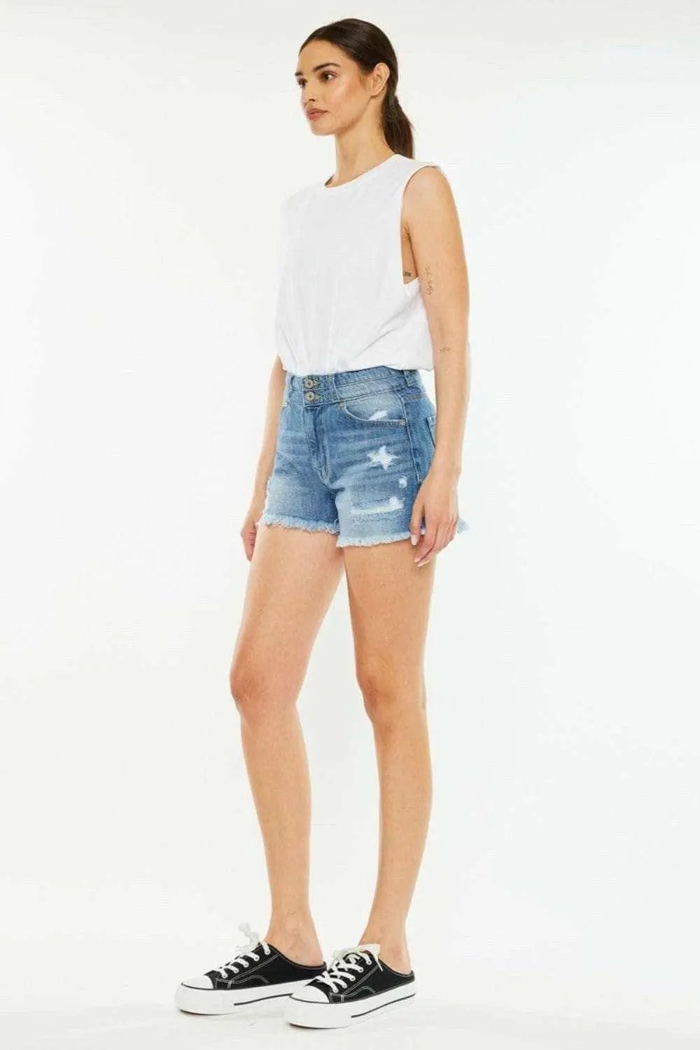 Kancan high rise denim shorts - Love Salve
